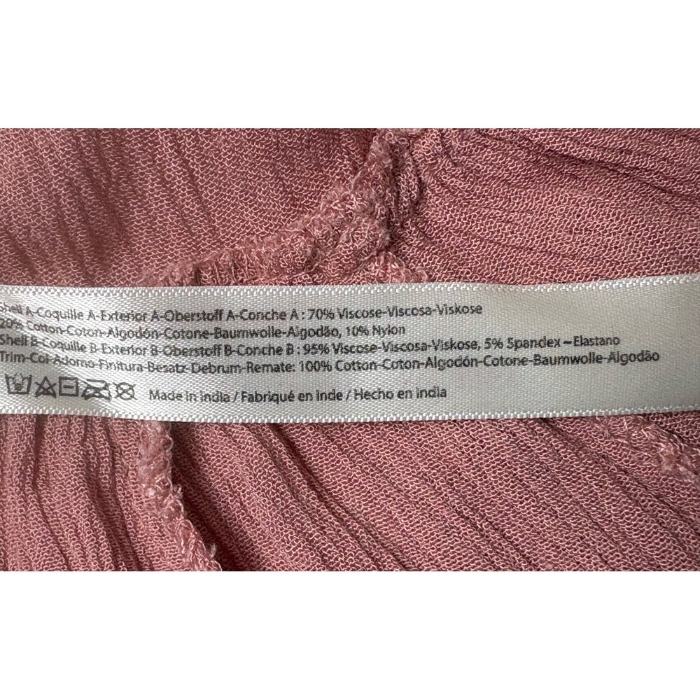 Free People FP One Adella Slip Dress Boho Lace Ruffle Dusty Rose Pink Medium - Picture 6 of 7